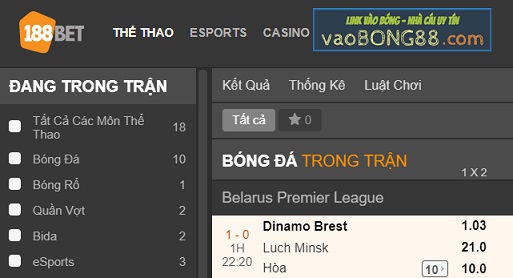 Bet188 – my188 – 188live – Link dự phòng 188bet nhanh nhất