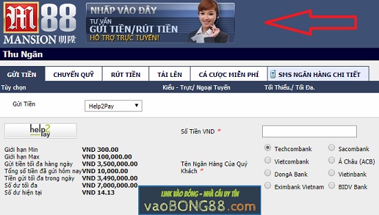 huong dan gui tien m88